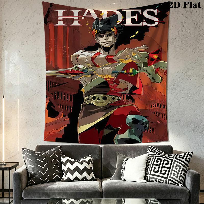 Game Characters of Hades Wall Hanging Printed Fabric Blanket Decorative Tapestries for Bedroom Living Room Home Decor