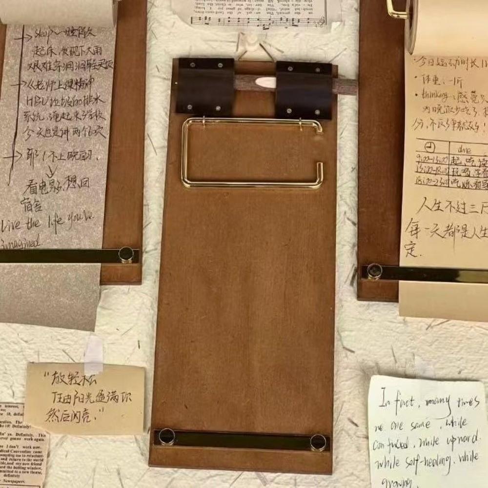 Refillable Kraft Paper Roll Vintage Clipboard DIY Crafts Hanging Writing Pad  for Notes