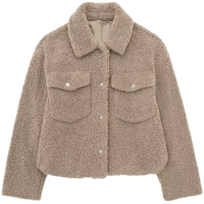 

Fashion Style 2023 Autumn New Women s Clothing Stylish Easiest for Match Fleece Jacket Outwear 8372234 756 Medium camel L