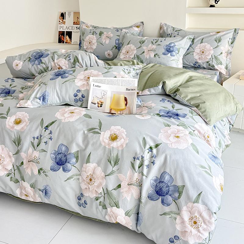 100% Cotton Printed Duvet Cover Set 3PC Soft Skin Friendly Bedding With One Quilt Cover And Two Pillowcases