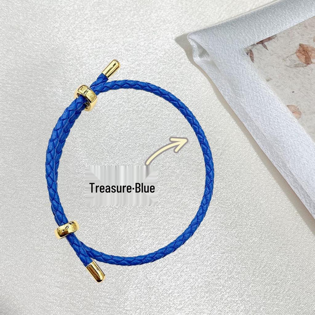 Corda de Pulso Ajustável de Couro de 3mm - Pulseira do Zodíaco Bagua - Corda Decorativa Vermelha para DIY