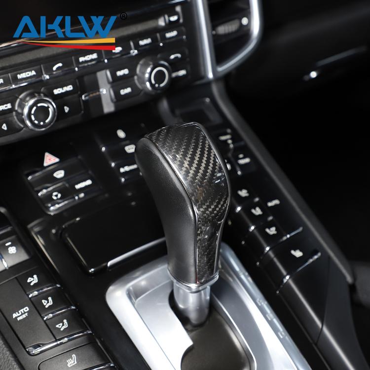 Real Carbon Fiber Car Gear Knob Interior Accessories for Porsche Cayenne 2011-2017 Center Console and Head Cover Decoration