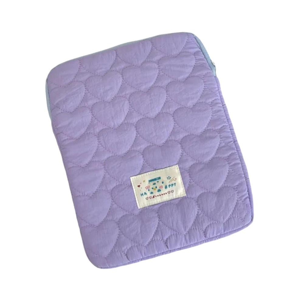 Love Plaid Laptop Storage Bag Quilted Tablet Sleeve Pouch Korean Style Computer Bag  For Women