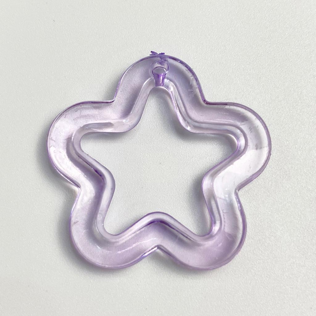 5 Stück Acryl Blumenanhänger mit Loch Hohlstern Floraler Anhänger Schmuck DIY Zubehör für Halskette Armbänder Ohrringschmuck
