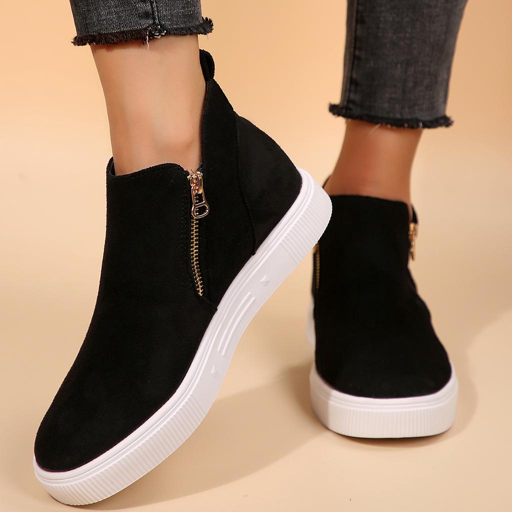 Fashion Winter Snow Boots Women Winter Comfortable Shoes Zip Warm Plush Cold Winter Fashion Shoes Flat Cotton Brand Ladies Ankle Boots