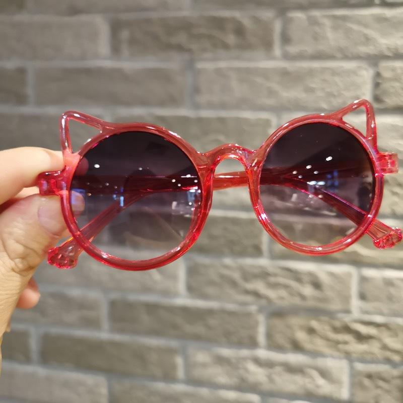 New Vintage Cat's Ears Kids Sunglasses Children Cute Pink Cartoon Sun Glasses Frame Girls Boys Baby Eyewear UV400 Oculos De Sol