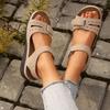 New 2025 Plus Size Casual Fishmouth Sandals Roman Style Sandals Women's Outer Wear Velcro Shoes