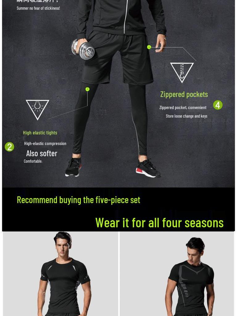 Men's Quick-Dry Sports Training Suit: Casual Fitness Running Set