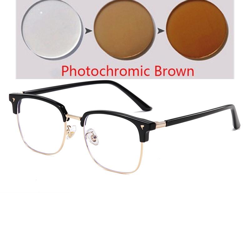 0 -0.5 -0.75 To -6.0 Half Frame  Anti Blue Rays Square Nearsighted Glasses For Women  Shortsighted Prescription Spectacles