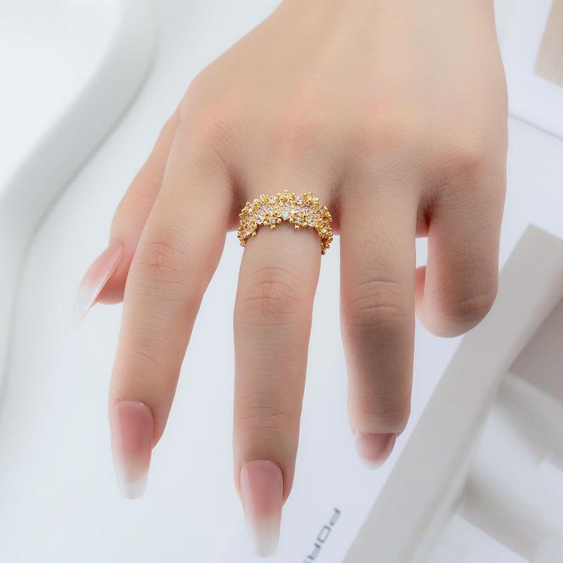 Inel deschis nou, de lux ușor, cu senzație high-end, cer înstelat, inel de nișă și unic pentru degetul arătător