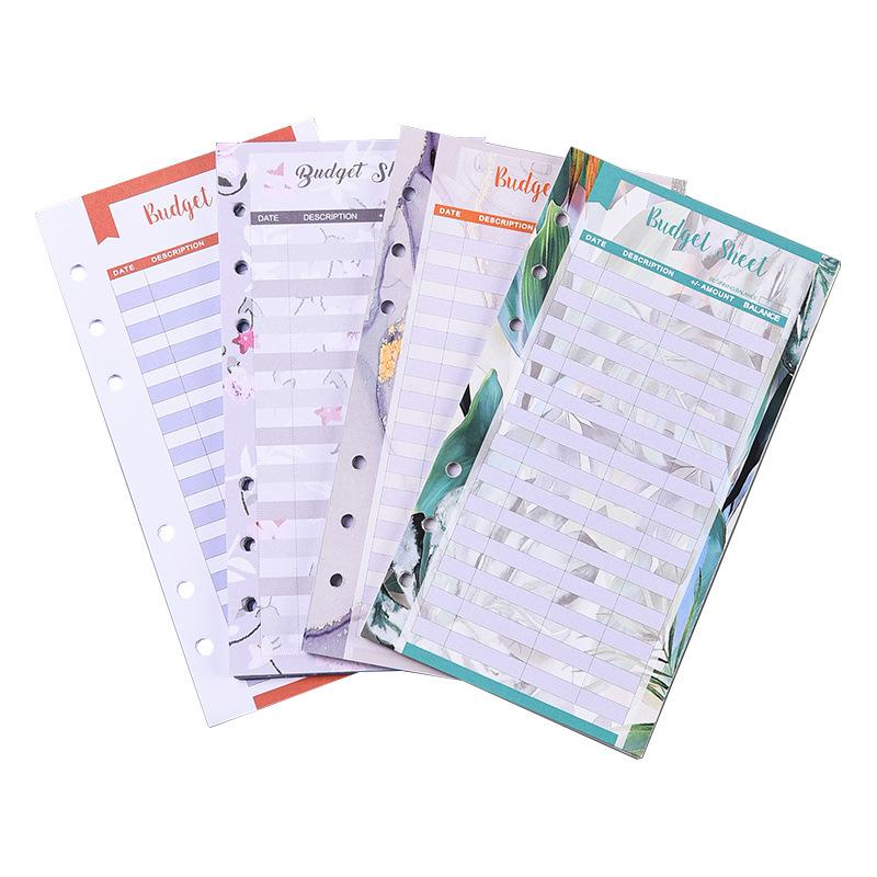 A6 Binder Budget Planner Organizer 6 Ring Binder Marble Envelopes Pockets And 12 Pieces Expense Budget Sheets