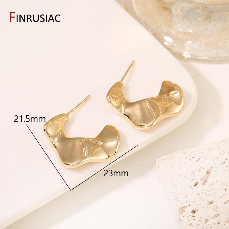 

2025 New Luxury Gold Plated C-Shape Stud Earrings S925 Sliver Needle Exquisite Hoop Earrings For Women Party Jewelry