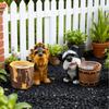 Cute Dog Resin Flower Pot Puppy Garden Statue with Flower Pot Bucket flowerpot Plant Pots Indoor for Desktop Windowsill