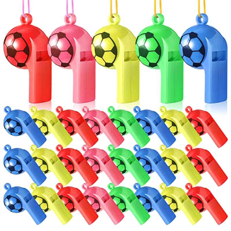 NOLITOY Soccer Whistle Plastic Training Whistle with Strap 5.5 X