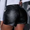 PU Leather Shorts, Women'S Versatile High Waisted A-Line Leather Pants, Casual Base Boots Pants