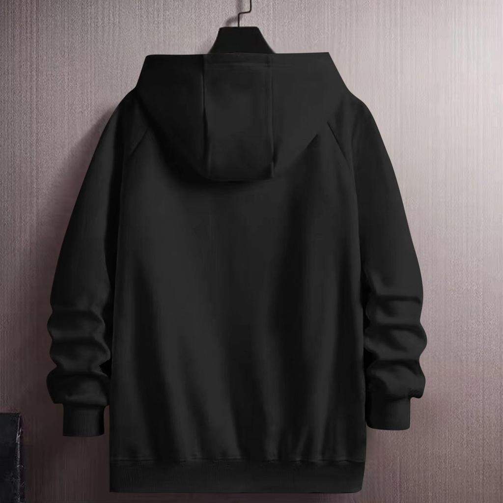 Men Hoodies Loose Sweatshirts Casual Fleece Lined Sweatshirt Winter Warm Hooded Pullover Tops With Pocket