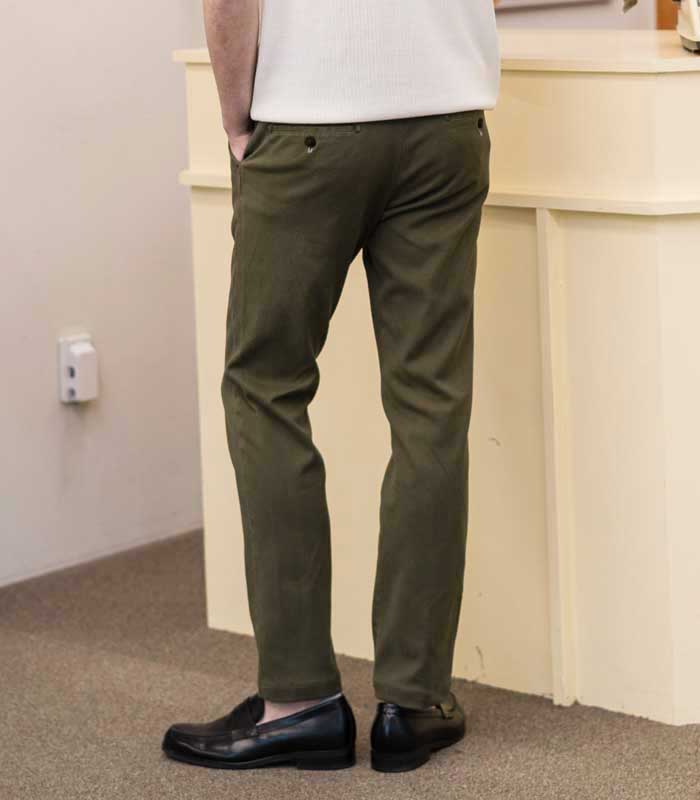 BLACKBROWN Garment-Dyed Slim Fit Cotton Pants [Khaki]