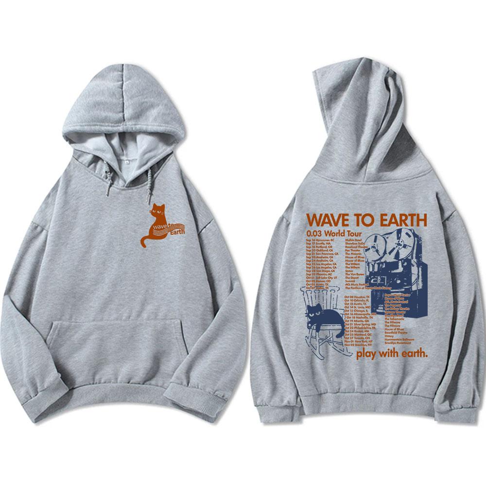 Sudaderas Wave ToEarth Cat World Tour Sudaderas gráficas de banda de chicos coreanos Ropa Hombre Sudaderas Invierno Manga Larga Jersey
