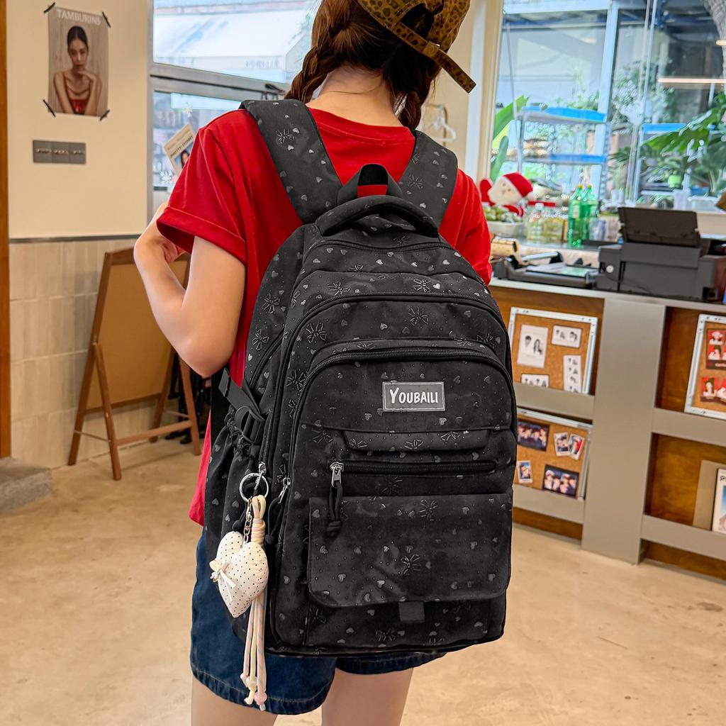 Schoolbag High-value Student Schoolbag Women's Large-capacity Backpack Cute Korean Version of Simple Casual Backpack for Junior and High School
