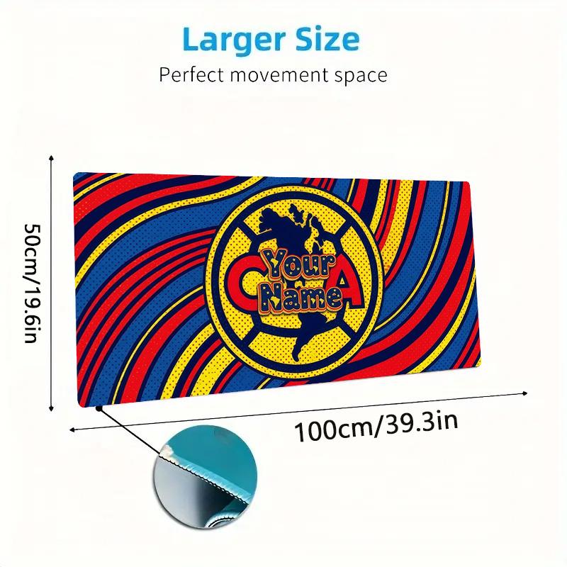 Club America Custom Name Large Size Mouse Pad Large Gaming Table Cushion Non-slip Laptop Tablet Big Mousepad XXL Mat Mini PC Playmat With Lock edge