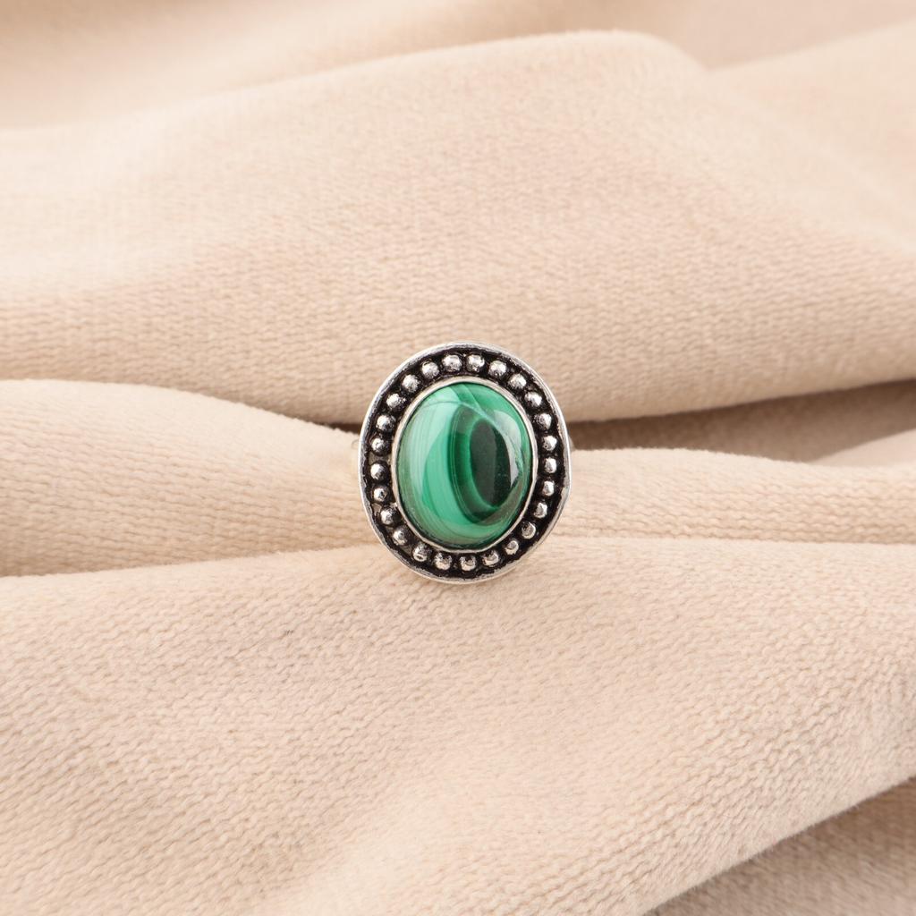 Malachite Gemstone 925 Sterling Silver Handmade Designer Ring Women Gift Jewelry RR-62-37