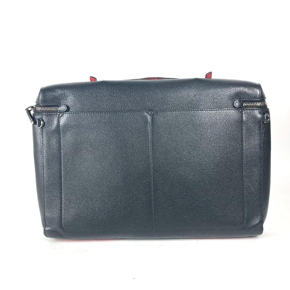 Christian Louboutin Logo Kibi Vanity bag Hand Bag Leather Black