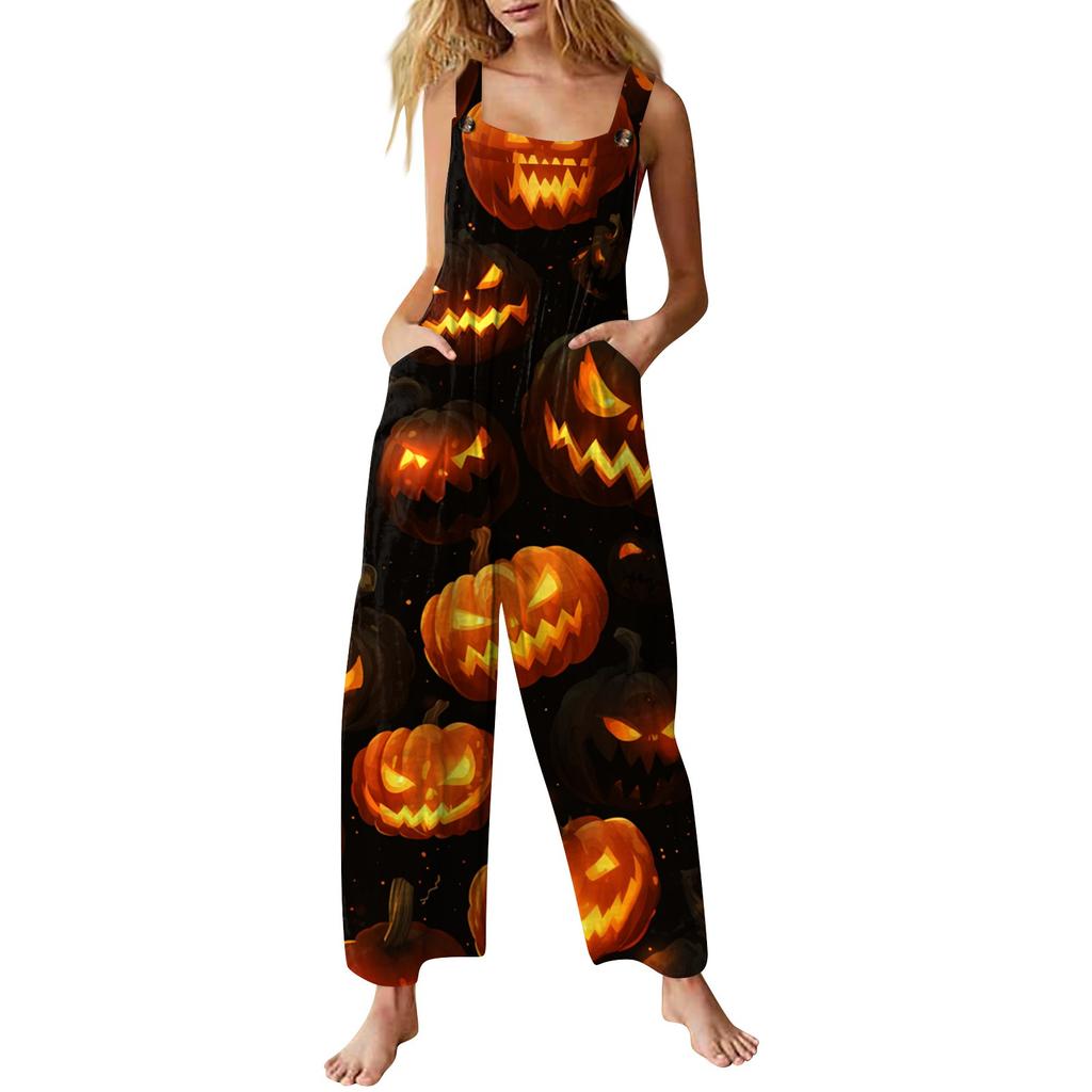 Damen Jumpsuit Bedruckter lässiger lockerer Jumpsuit