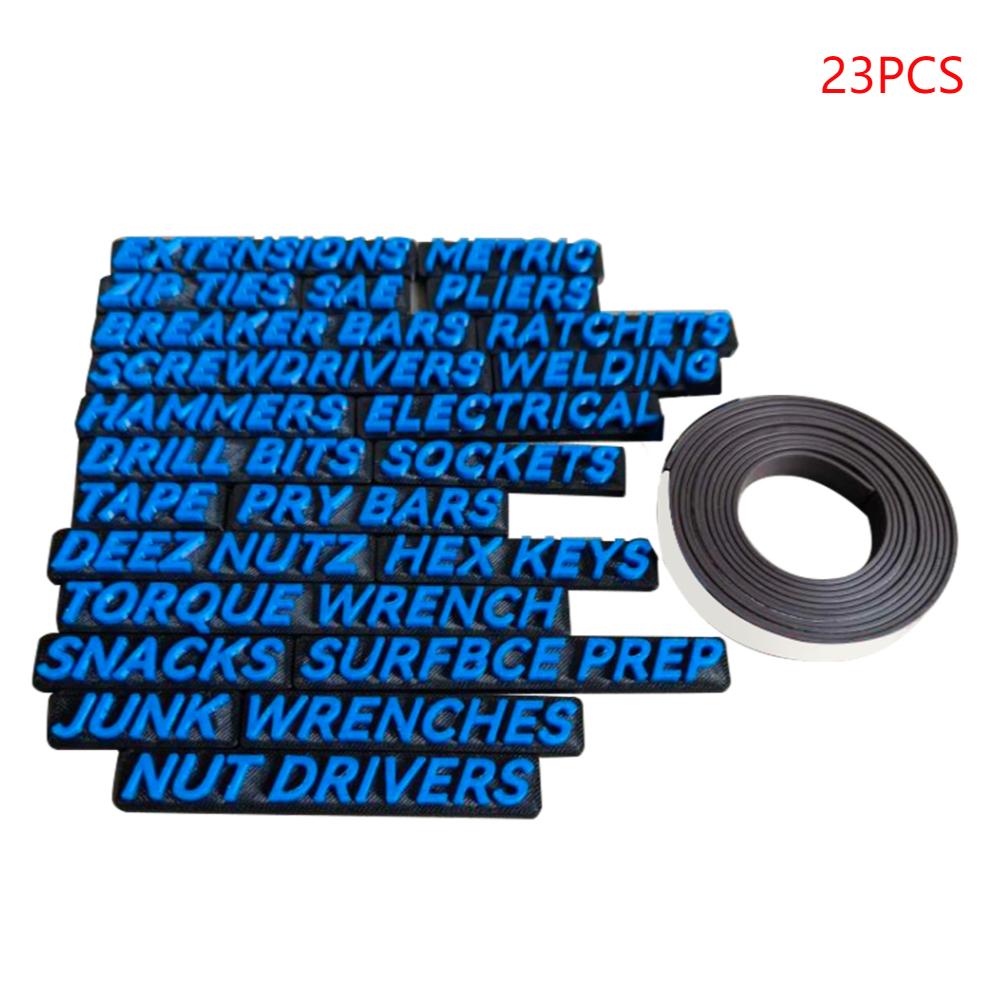 23PCS Magnetic 3D 3D Magnetic Tool Box Organizer Labels Easy To Read Printing Mini Reusable Toolbox Drawers Organization Labels