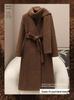 Limited Edition Spring Collection: Women's Wool Blend Double-Faced Coat with Scarf Collar