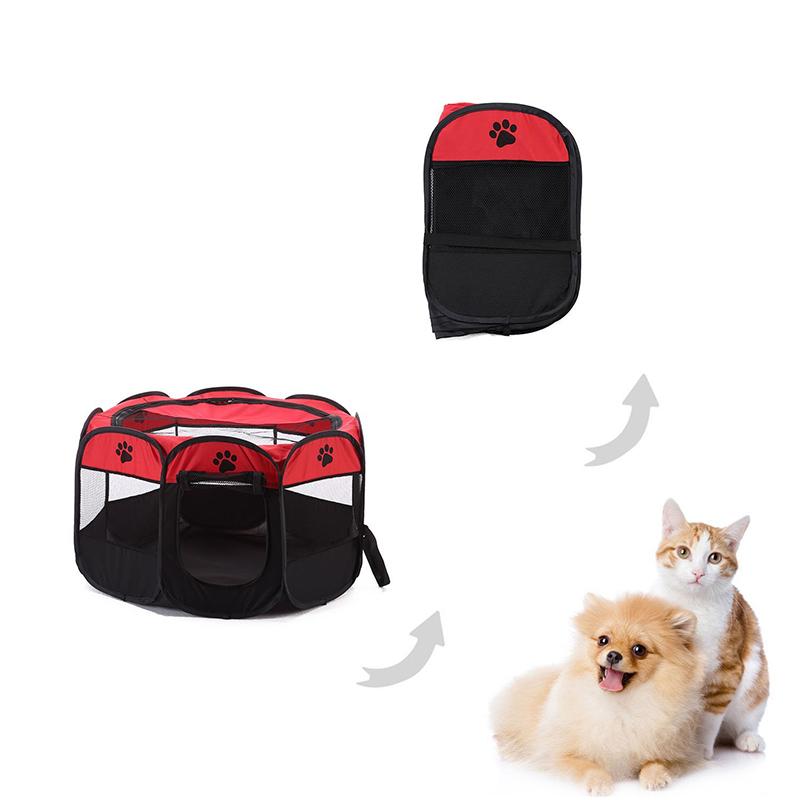 Haustierlaufstall Hund Faltbares Hundezelt Wasserabweisend Abnehmbarer Auslauf Zwinger Lampenschirm Für Hund Katze Welpe Outdoor-Zelt