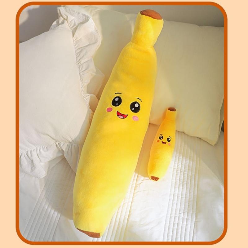 Engaging Noise Producing Banana Fabric Companion Long Banana Safe For Aggressive Chewers