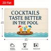 Metal Poster Tropical Cocktails Pool Wall Art Bar Man Cave Decor 20x30 Cm
