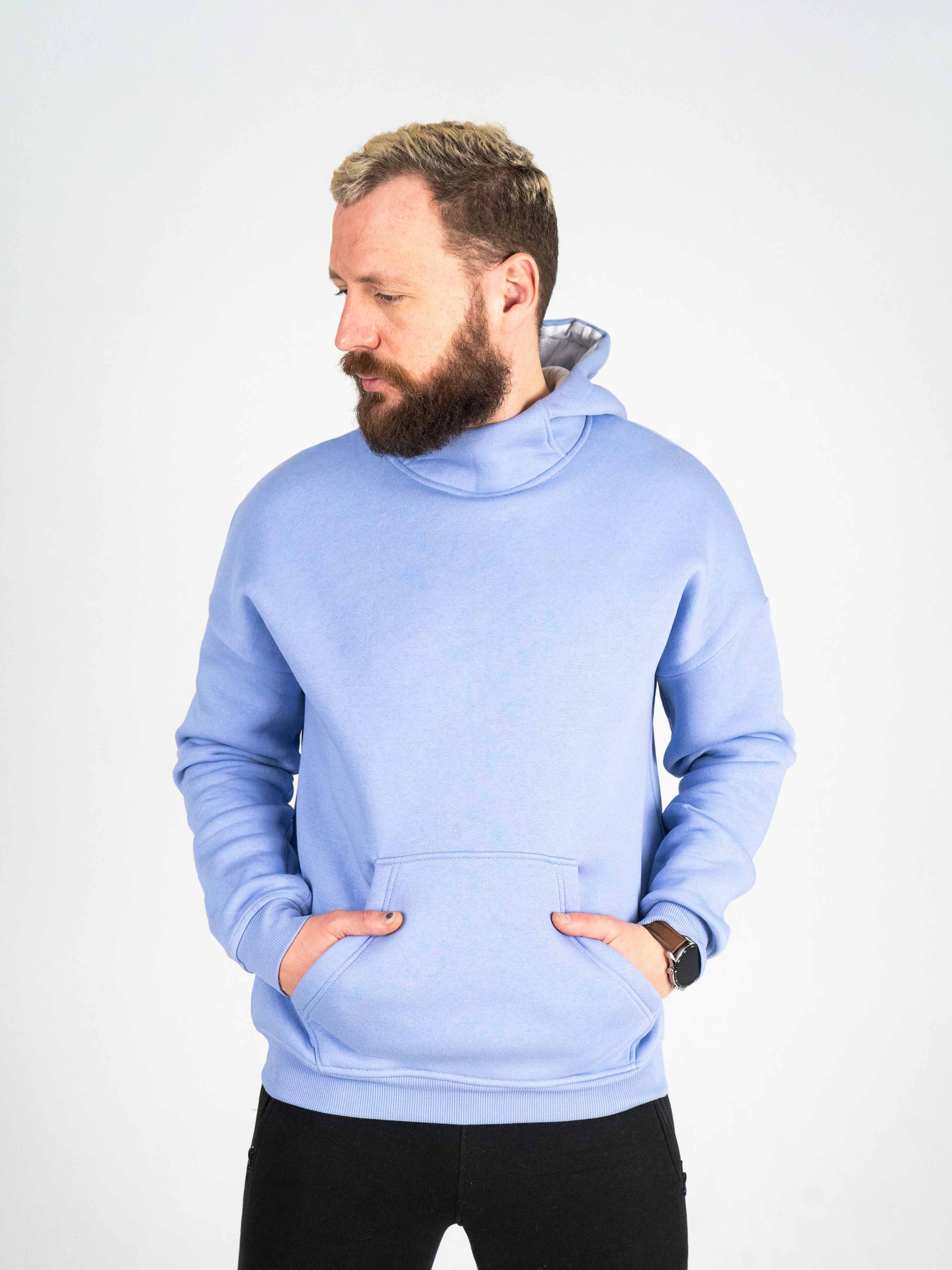 

Худі утеплене Custom Wear Japan чорне XL лаванда синього кольору