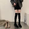 Korean Version of Knee Boots Women's Boots Thick-soled High Boots 2025 Autumn and Winter New Thin Boots French Elastic Boots Long Boots