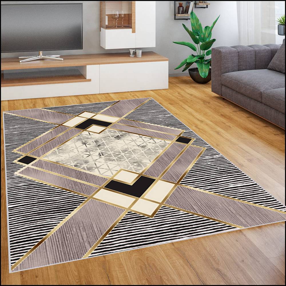 

Моющийся ковер Rovigo Home с принтом RVG1830-HT1073 50x80 коричневый