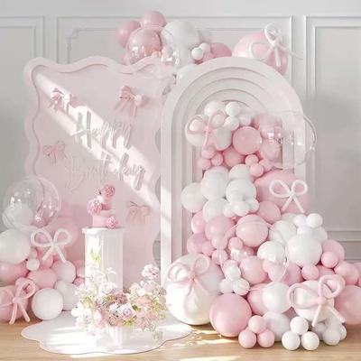 Pink White Metal Pink Balloon Chain Set, Sequined Balloon Set Party Arrangement Wedding