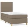 3142157 vidaXL Lit à sommier tapissier avec matelas Taupe 100x200 cm Tissu