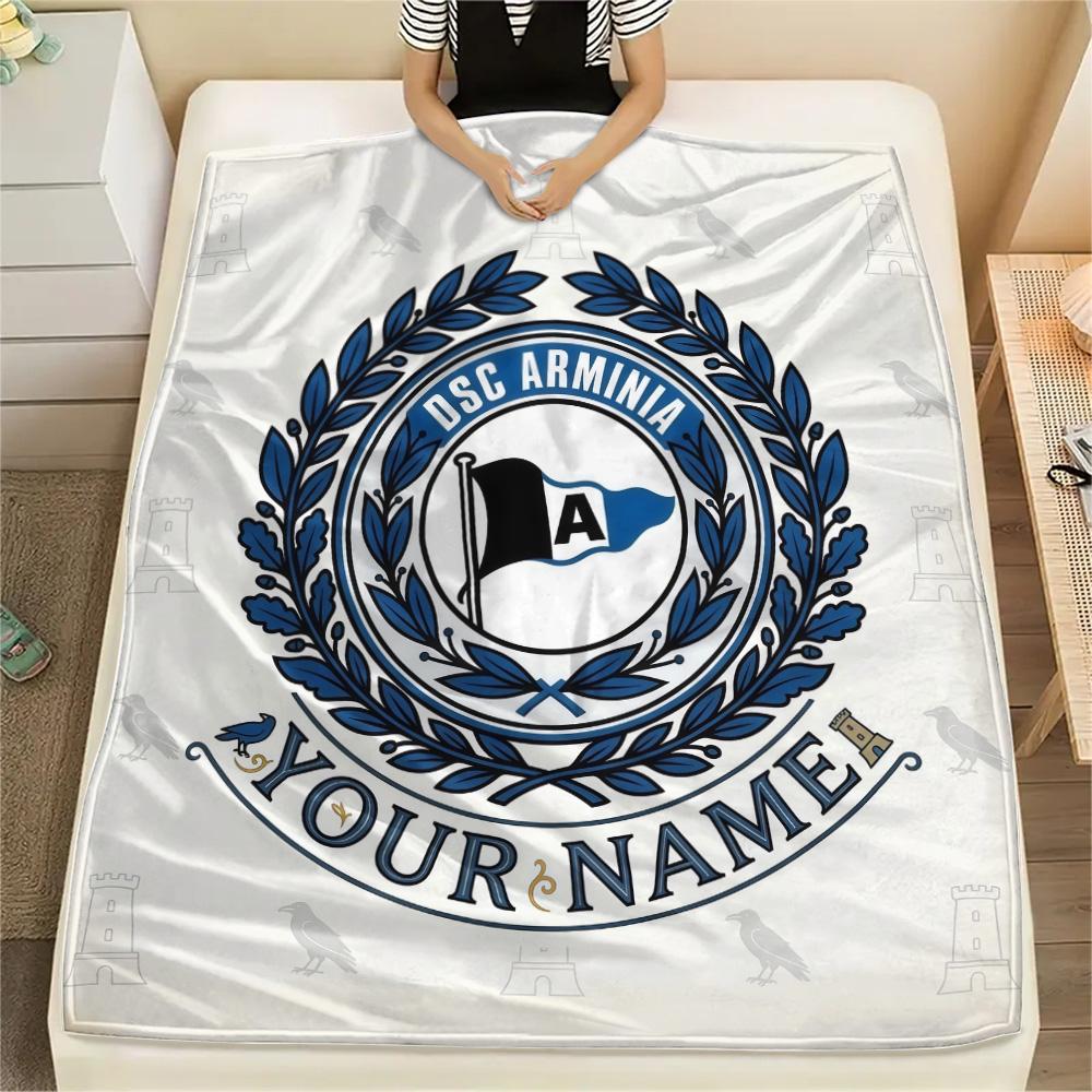 Custom Name Arminia Bielefeld Flannel Blanket, High quality Comfortable for All Seasons, Home Decor, Warmth and Comfort