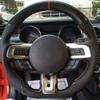 Carbon Fiber Steering Wheel Preforated Leather W/ Stitching Fit for Ford Mustang EcoBoost GT Shelby GT350 /GT350R 2018-2020