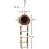 Hanging Coconut Bird House with Ladder,Natural Coconut Fiber Shell Bird Nest for Parrot Parakeet Lovebird Finch Canary,Coconut Hide Bird Swing Toys