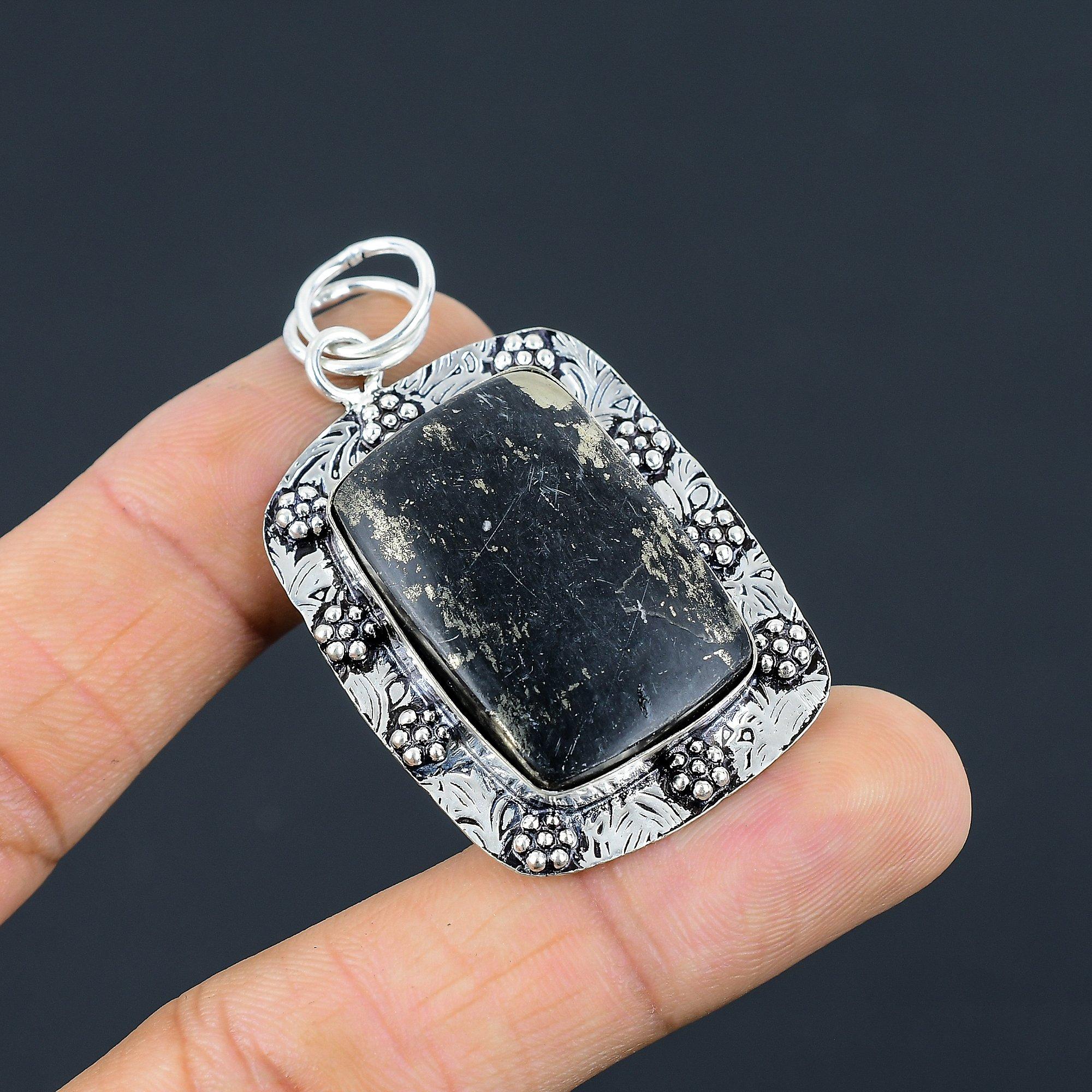 Daughters Day Deal Pyrite Gemstone Birthday Pendant Jewelry 925 Sterling Silver