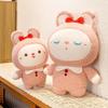 Bunny Cute Cartoon Plush Toy Bow  Adorable Stuffed Doll Girls Gift Birthday