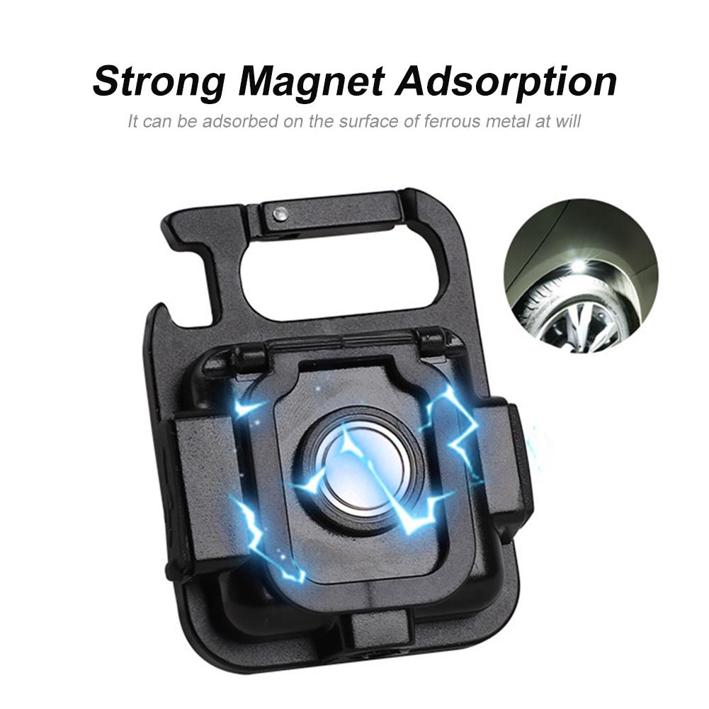 Pocket Working Light Rechargeable 500LM COB LED Pocket Flashlight Portable Mini Keychain Light Lantern Outdoor Hiking Fishing