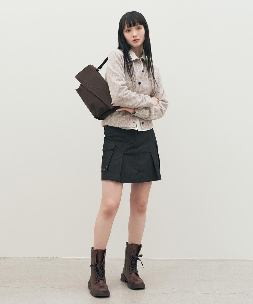 Sys A Rough Cargo Pleated Skirt [Brown]