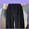 Herbst Plus Size Cord-Hosen mit weitem Bein für Damen mit hoher Taille und geradem Schnitt