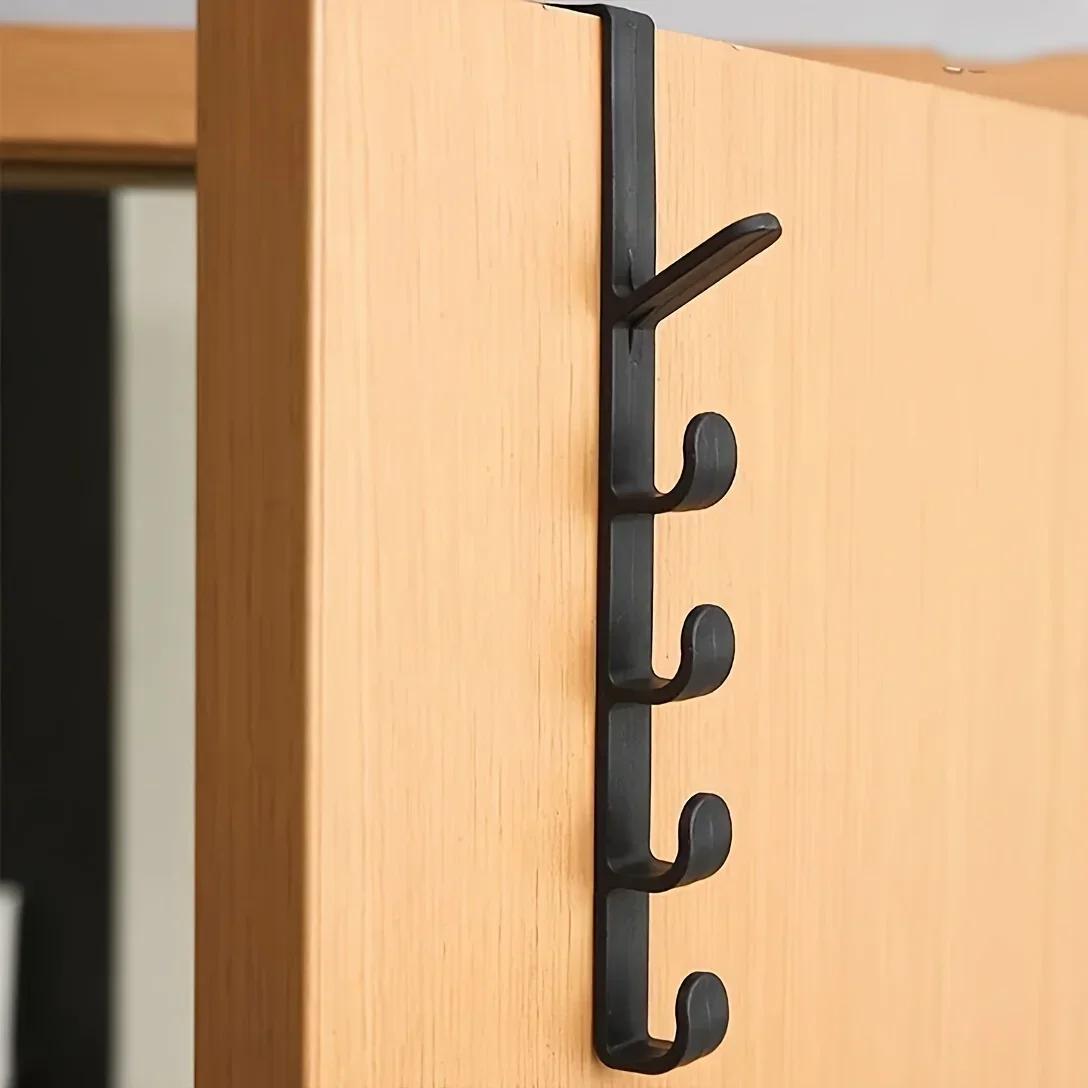 

2pcs-Hooks for Door Simple Design, Suitable for 4.5cm Thick Door, Strong Load-bearing Wardrobe/bathroom/cabinet Universal чёрный