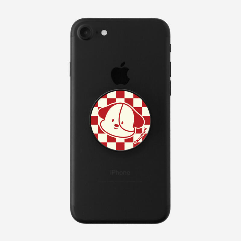 

CHECKER BOARD DOG FACE-RED (Smart Talk) White body