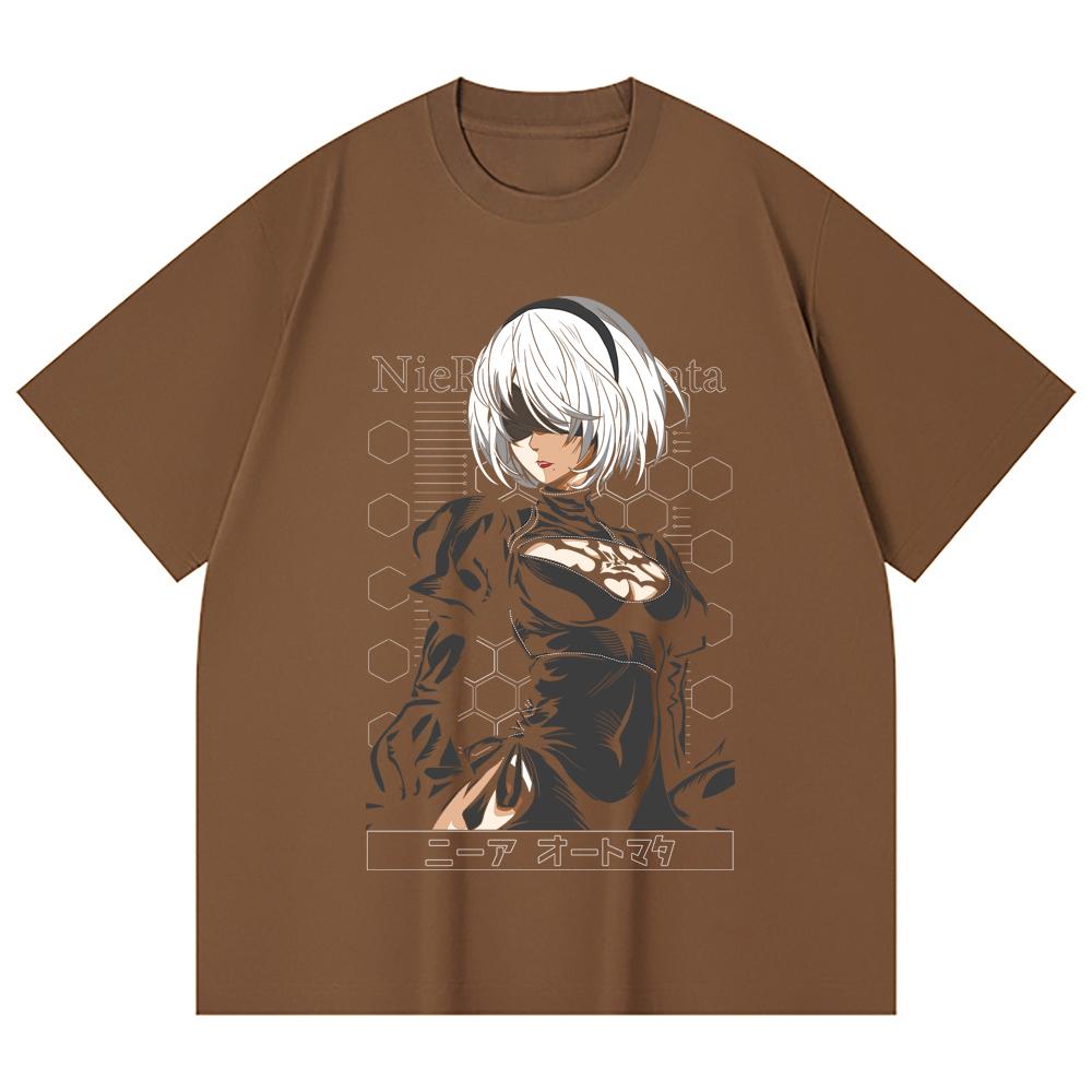 230 Gsm 100% Cotton NieR Automata V2 Print Unisex Heavy Cotton T Shirt
