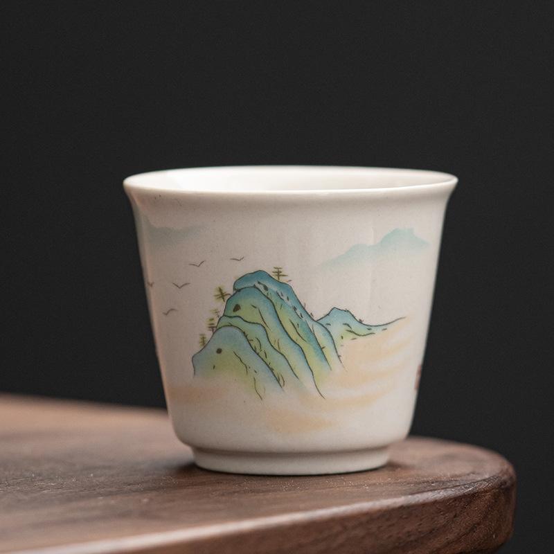 

Ceramic teacup Kung Fu tea set Tea cup Handmade antique master cup Japanese-style household small teacup gift 200ml