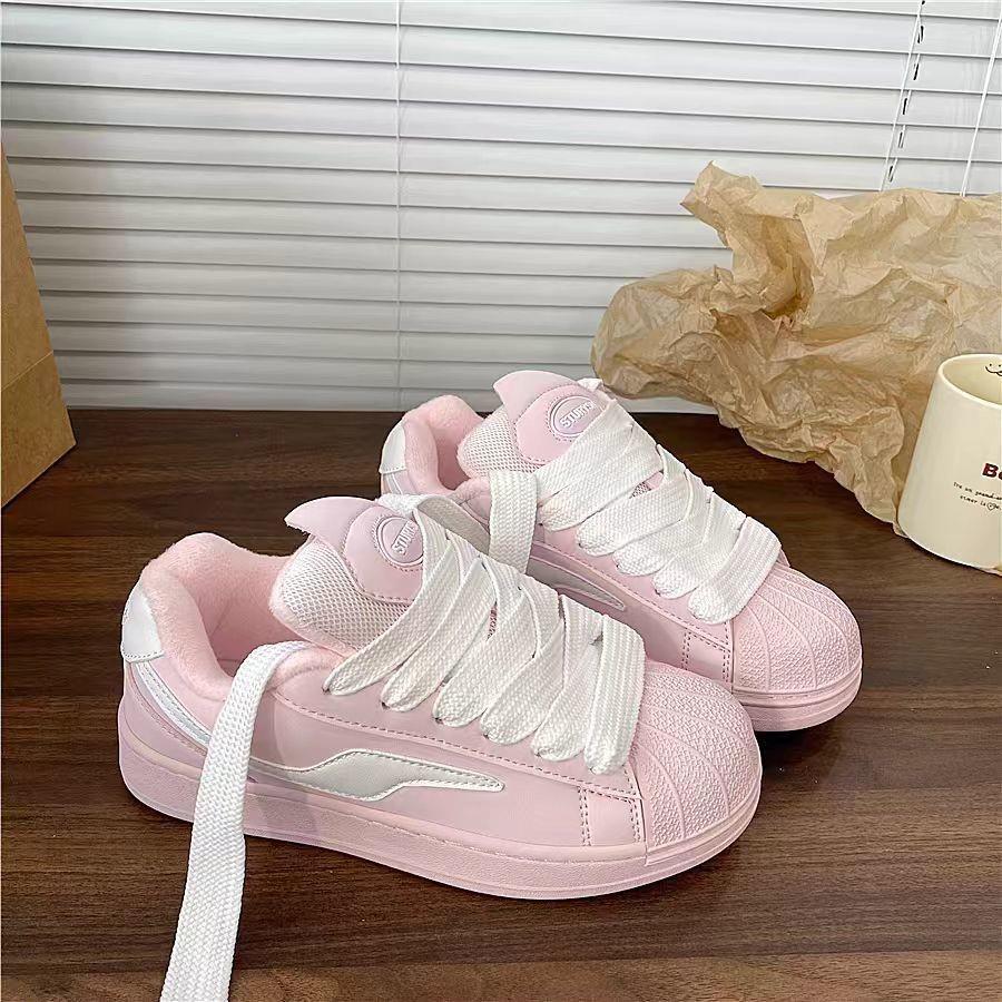 Fashion Black Lace-up Chunky Sneakers Spring Skateboard Shoes for Women Casual Trainers Woman Street Platform Vulcanized Shoes